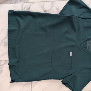 Figs Hunter Green V-Neck Scrub Top